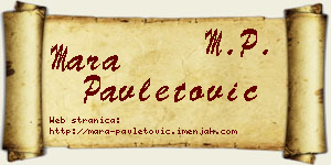 Mara Pavletović vizit kartica